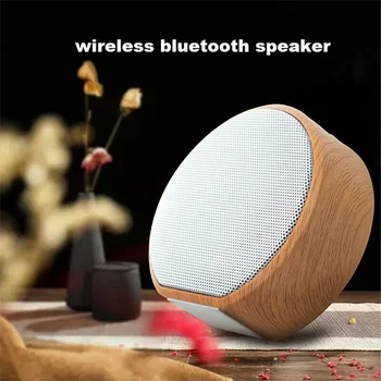 

A60 Portable Wood Grain Bluetooth Speaker Support TF Card Portable Mini Subwoofer Wireless Speaker Support Aux Audio In and Hand