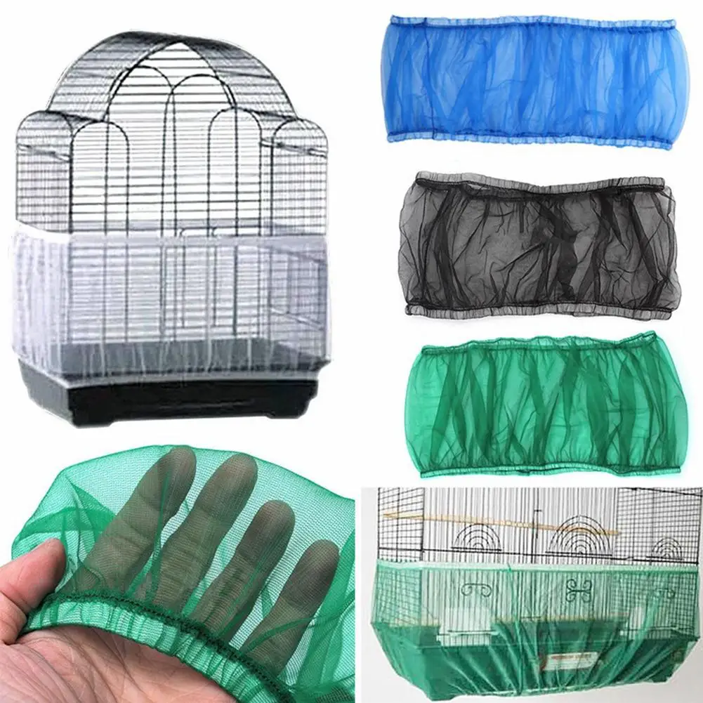

Breathable Nylon Mesh Ventilated Bird Cage Cover Dustproof Shell Seed Catcher Pet Product