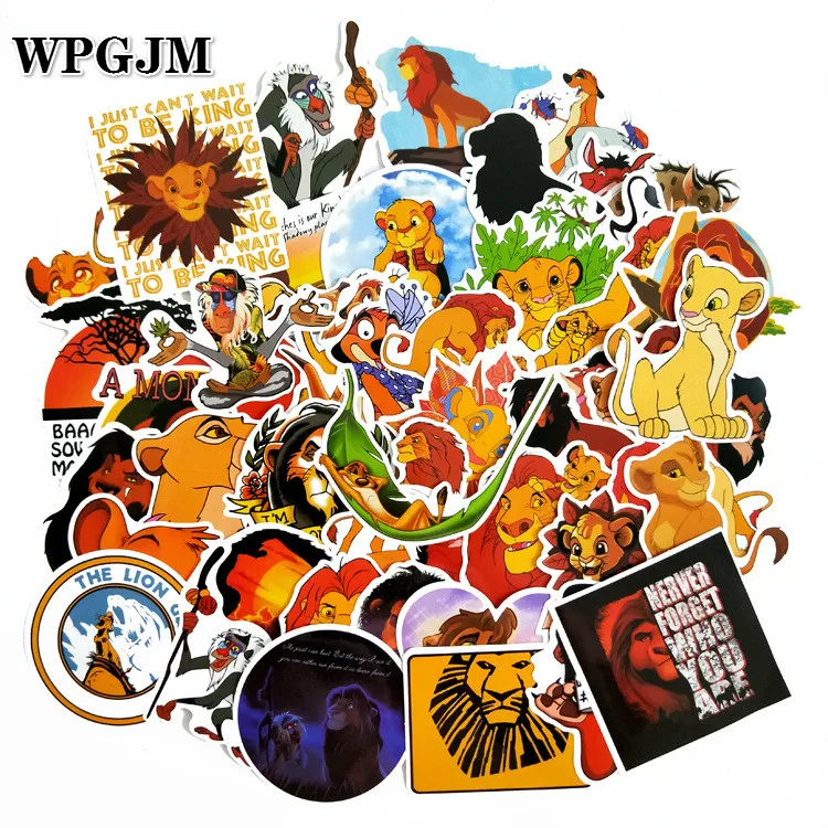 

50 Pcs Lion King Stickers Simba Animal Decals Sticker To DIY Laptop Suitcase Guitar Fridge Bicycle Motorcycle Car Sticker