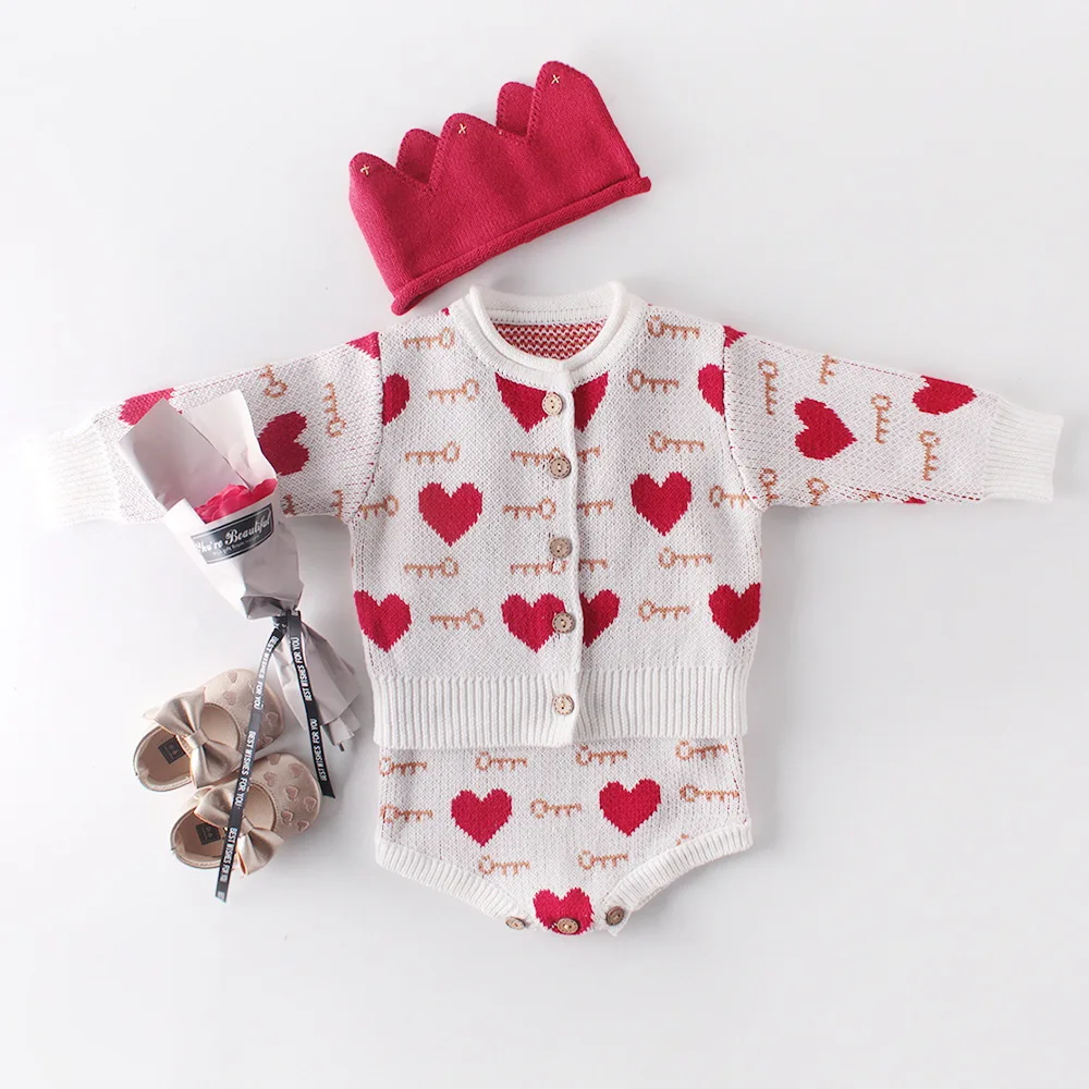 Детский комплект из 2 предметов свитер с длинным рукавом и надписью Love Heart +