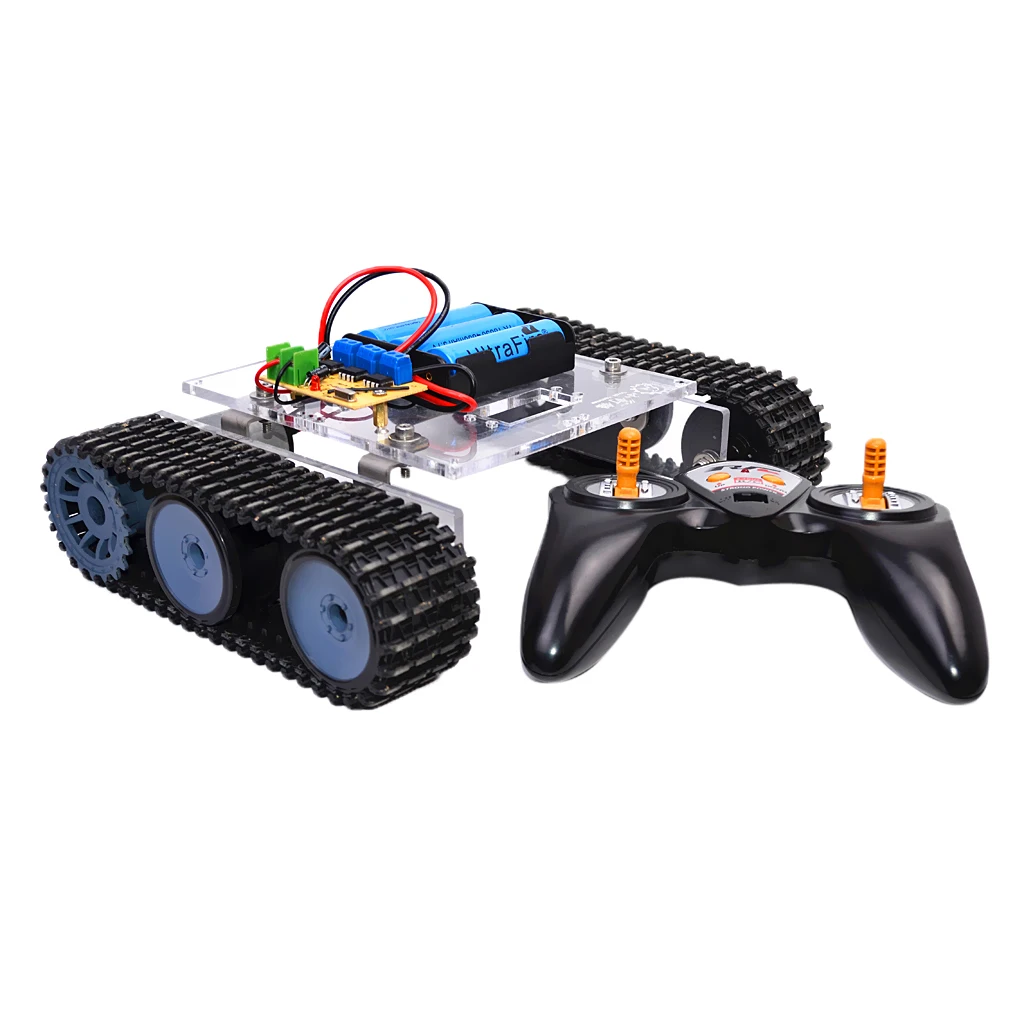 DIY Tank Car Chassis Track Crawler Kits +2.4G Remote Controller for    Robot Accessories