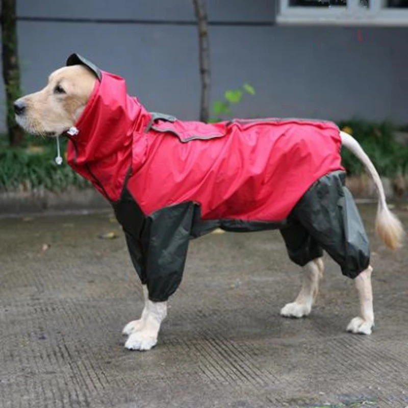 

Pet Cat And Dog Raincoat Hooded Reflective Dog Raincoat Waterproof Coat Soft Dog Clothes Medium And Large Dogs Samoyed Golden