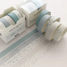 Washi tape à 5 grilles mignon, bande adhésive, ruban adhésif décoratif, masquage, couleur unie, autocollants, papeterie, scrapbooking