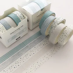 Washi tape à 5 grilles mignon, bande adhésive, ruban adhésif décoratif, masquage, couleur unie, autocollants, papeterie, scrapbooking 