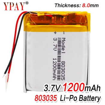

1/2/4pcs high capacity 3.7V 802535 1200mAh Li-ion Polymer Lithium Battery 3.7 Volt Lithium Ion Li-po Li-polymer Batteries Cells
