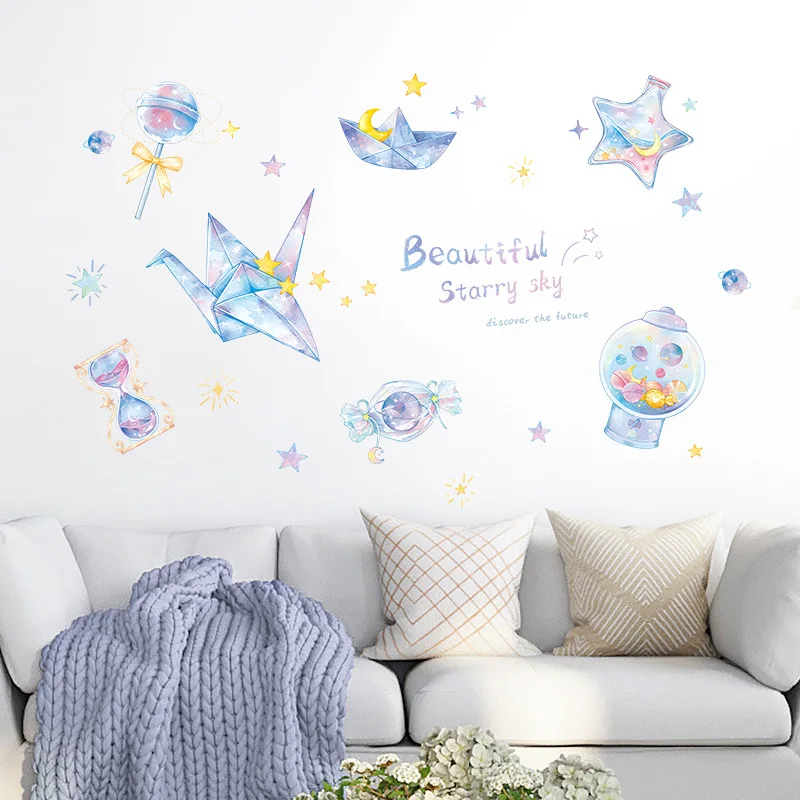 116*74 см звездное небо настенные наклейки для детской комнаты декор Дрифт бутылка