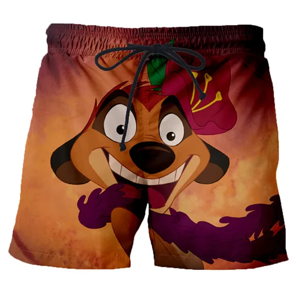 Lion King 02 Фильм король лев 3D шорты с напечатанными мультяшками повседневные тренды унисекс шорты уличный панк ветер Мужские шорты Harajuku стиль - Цвет: Lion King 02