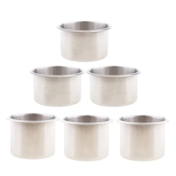 

6Pcs Stainless Steel Cup Holder Insert for Sofa Boat RV Couch Poker Table (2.68x2.17inch & 3.54x2.17inch)