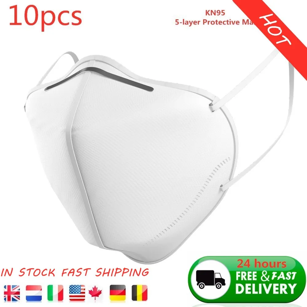 

10pcs 5-layer Protective Mask GB2626-2006 Standard KN95 Mask For Daily Life, Factory Floor, Hospital, Clinic, School