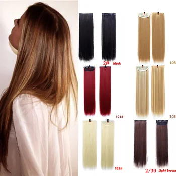 

MUMUPI Fashion Straight Long Hair Women Lady 3 Clip In Hair Extensions 2 Pieces Real Natural Hair Extentions Local Headwear