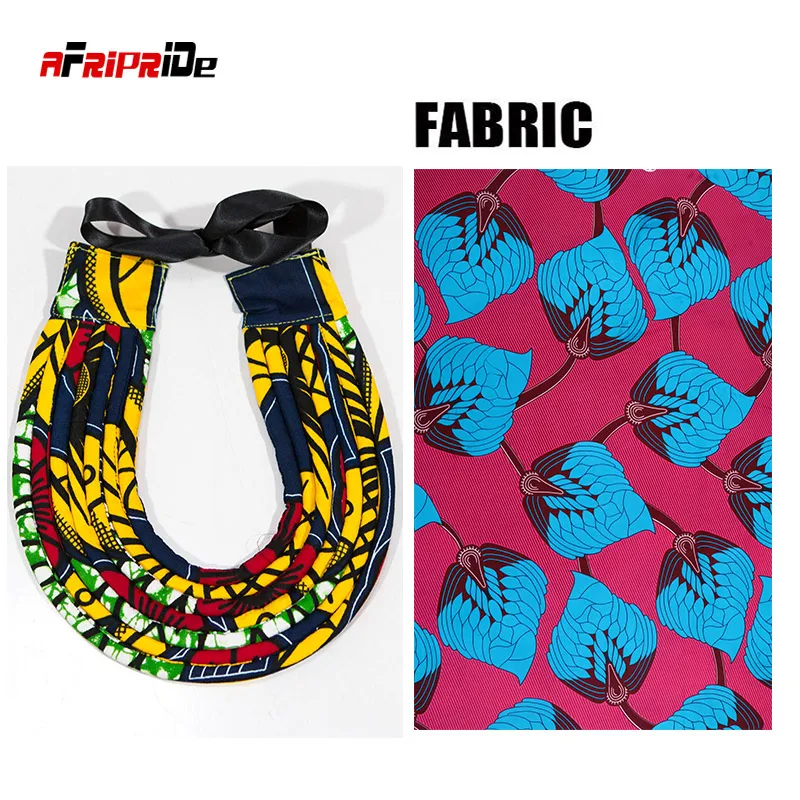 Multi-layered Handmade Jewelry Necklaces Ankara Fabric Necklaces African Bib Statement Necklaces Tribal Jewelry WYA07 - Цвет: 6
