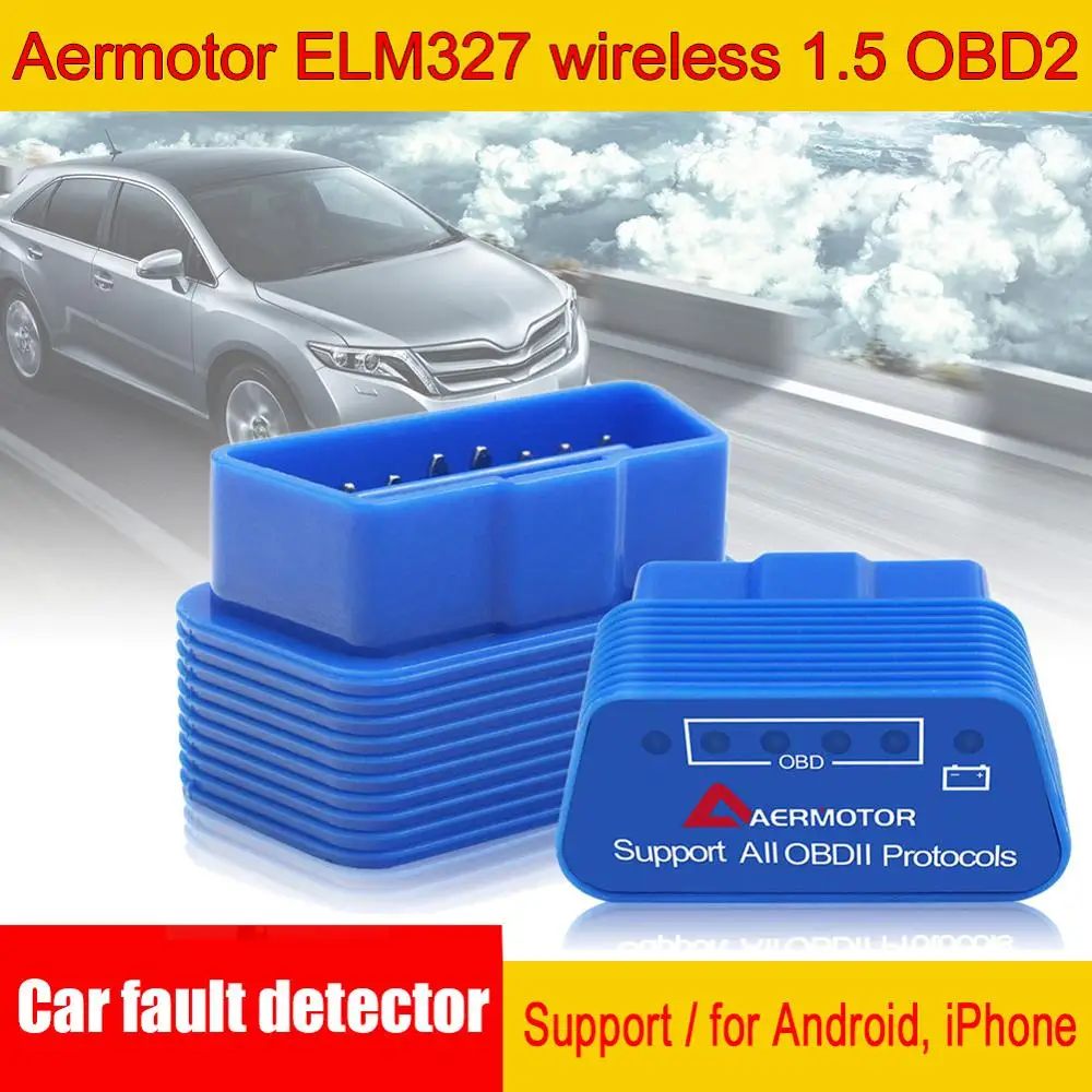 Aermotor ELM327 V1.5 OBD2 Поддержка 9 протоколов автомобильный диагностический тестер