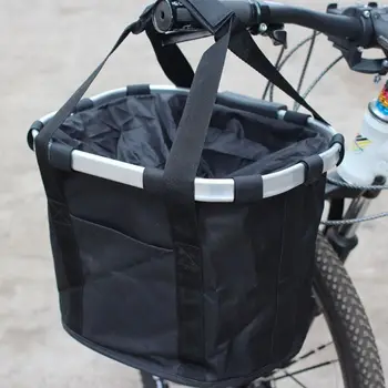 

Bicycle Basket Folding Removable Front Bike Handlebar Basket Detachable Bag 449C