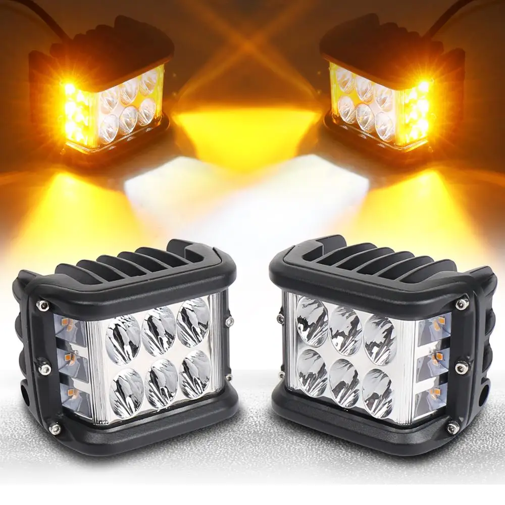 4" Side Shooter LED Work Light 2Pcs Auxiliary Offroad Driving Light Combo Beam