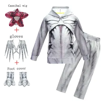 

Stranger Things 3 Man-eater Flower Demogorgon Halloween props Cosplay Costume kids children Hoodies Sweatshirts+pant+accessories