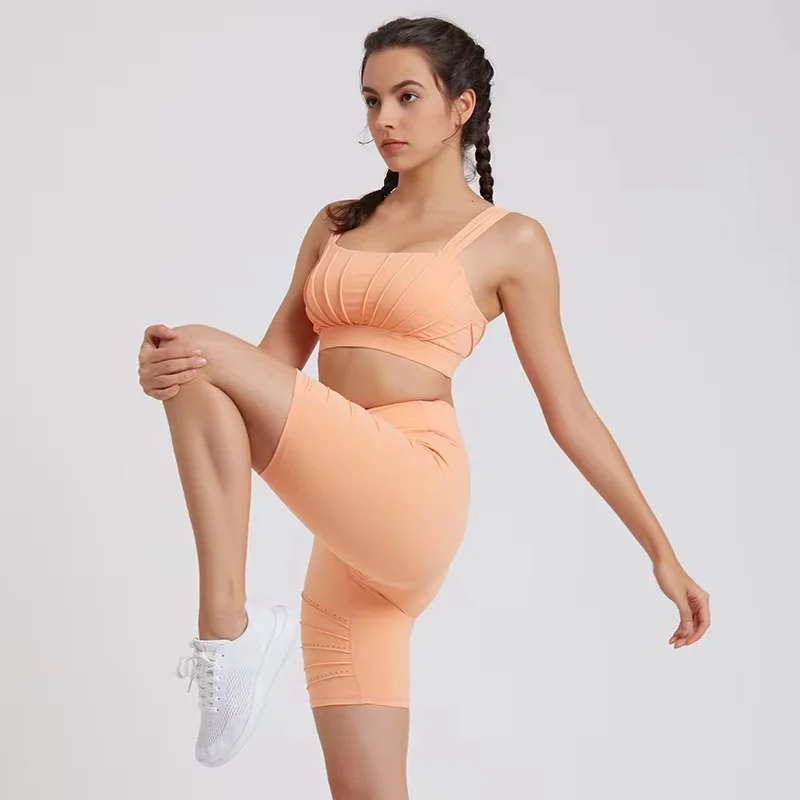 

Sports Outfit Women Seamless Yoga Set Fitness Sportswear Clothes Gym Workout Suit Square Collar Tank Top Legging Track suit