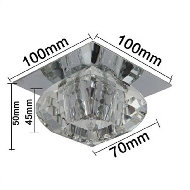 Ceiling Lights Aisle Crystal LED Square Modern simplicity Flush Mount decoration Light FixtureHallway Living Room Foyer