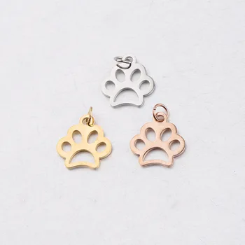 

Stainless Steel Hollow Dog Paw Charm For Jewelry Making Mirror Polished Wholesale 20pcs