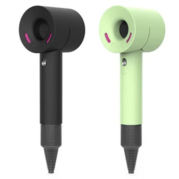 

2 Pcs Hair Dryer Case Cover for Dyson Soft Silicone Gel Portable Dust Proof Blower Protective Skin Cover Black & Green