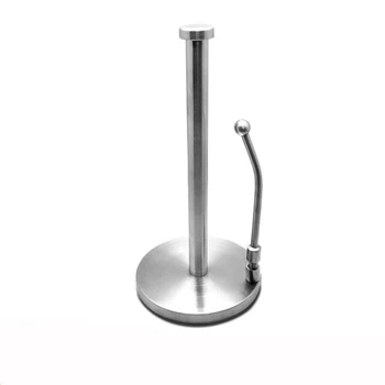 

Stainless Steel Vertical Roll Holder Paper Napkin Shelf Desktop Punch Paper Towel Storage Holder Kitchen Tissue Punch-free Rack