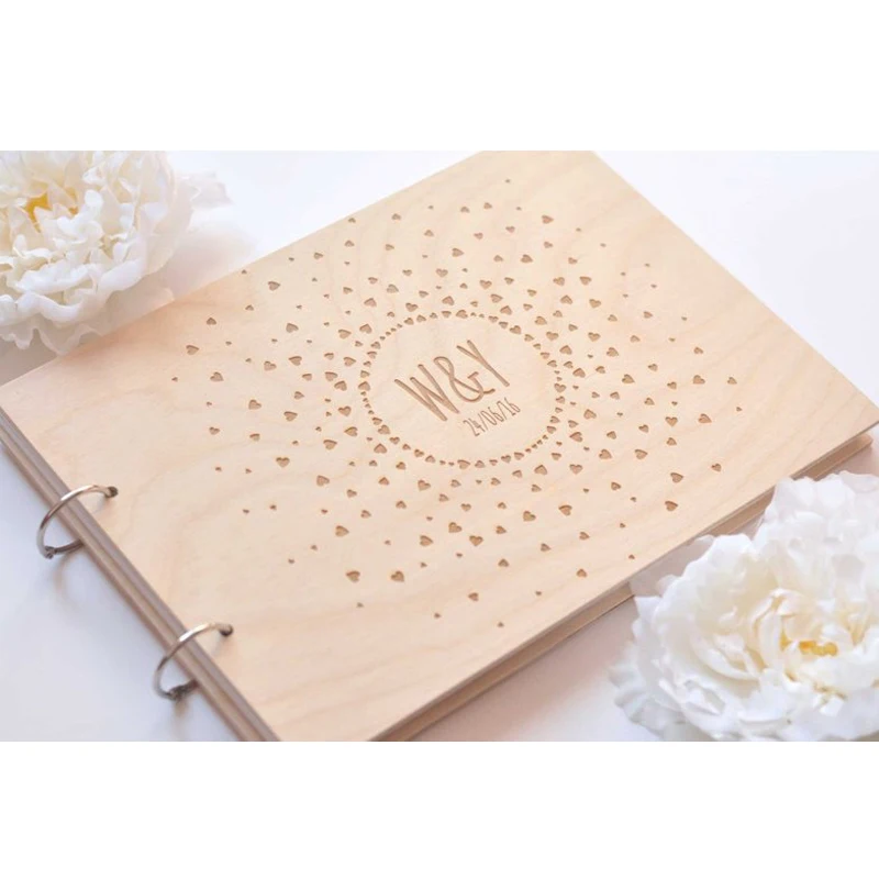 Personalized-GuestBook-Rustic-garden-wedding-photo-album-wedding-gifts-Engraved-Wooden-Guest-Book-initial-wedding-decor