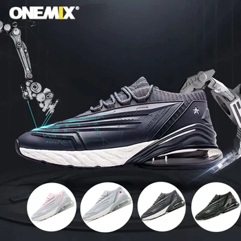 

ONEMIX 2020 Men Running Shoes Nice Zapatillas Athletic Trainers PU Sports Air Cushion Outdoor Travel Trail Walking Sneakers
