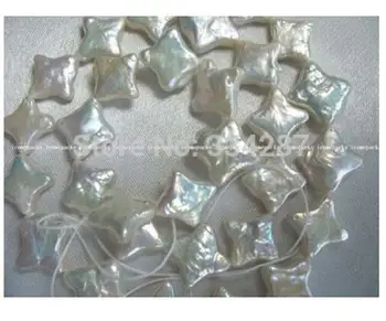 

Jewelry 1pc wholesales Genuine Freshwater Natural 12.5*4mm white tetragon pearl Necklace Loose beads 13.5inch long