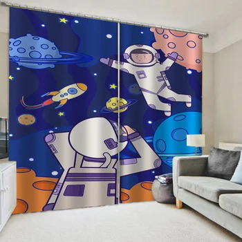 

New custom children's room cute cartoon boy girl bedroom Thick shading soundproof windproof curtain
