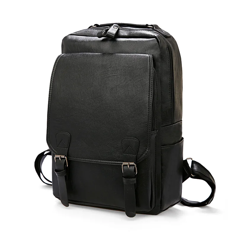 Pu Leather Backpack Laptop Male School Bag High Quality Men Vintage Waterproof Casual Travel Fashion Bags for Girl Teenager Boys | Багаж и