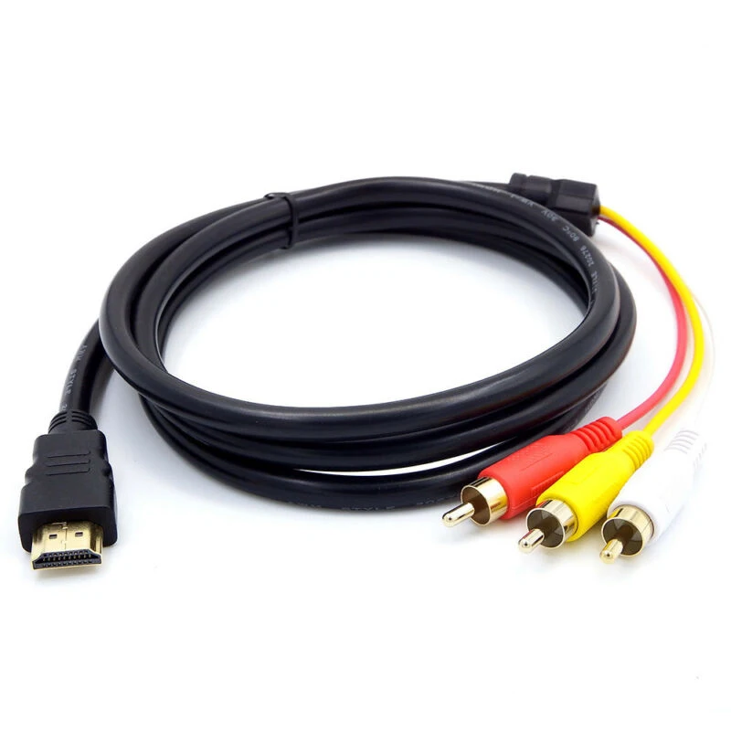 Адаптер штыревой HDMI на 3RCA композитный AV Разъем M/M Соединительный шнур адаптера преобразователя для получения более подробной информации, пожалуйста, обратитесь к руководству пользователя