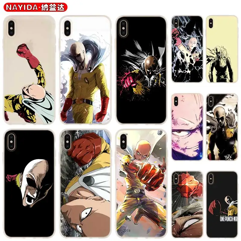 Мягкий чехол для iPhone 13 12 11 Pro X XS Max XR 6 7 8 G Plus SE 2020 Mini с персонажами героев One Punch Man Hero |