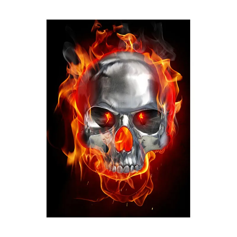 

Creative Car Sticke Skull on Fire Accessories Vinyl PVC 14cm*10cm Motorcycle Waterproof Windshield Car Window Car Styling Decal