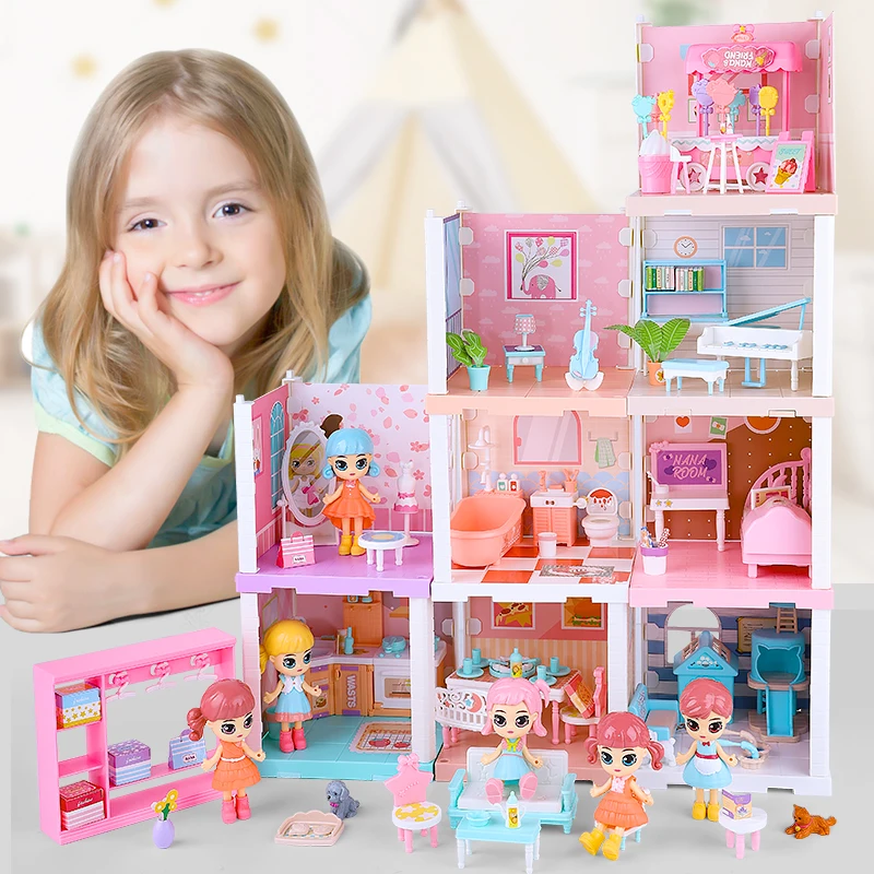 Кукольный домик для девочек миниатюрная модель 3D кукольного домика сделай сам