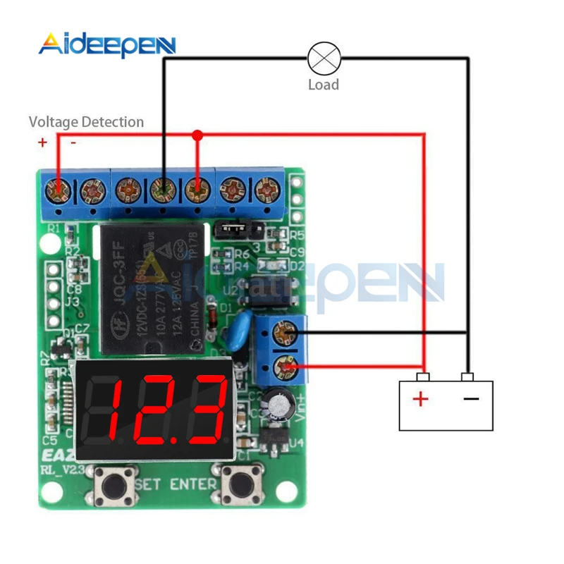 Stejnosměrný 12V 24V LED digitální elektromagnetické relé spínač ovládání nasednout modul elektromagnetické relé modul elektrické napětí detekce nabíjení propustit monitor krunýř