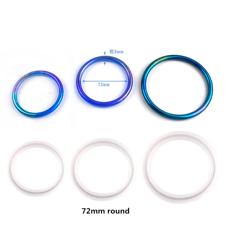 Round 72mm DIY Кристалл эпоксидная смола, форма для сумки, силиконовая форма, брелок-браслет, браслет - Цвет: Round 72mm