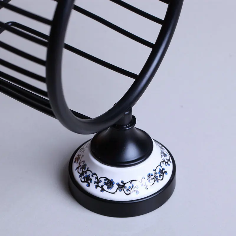 JIENI Wall Mounted Black ORB Washroom Bathroom Accessories Towel Ring Rack Paper Holder Toilet Brush Holder Frosted Glass Cup