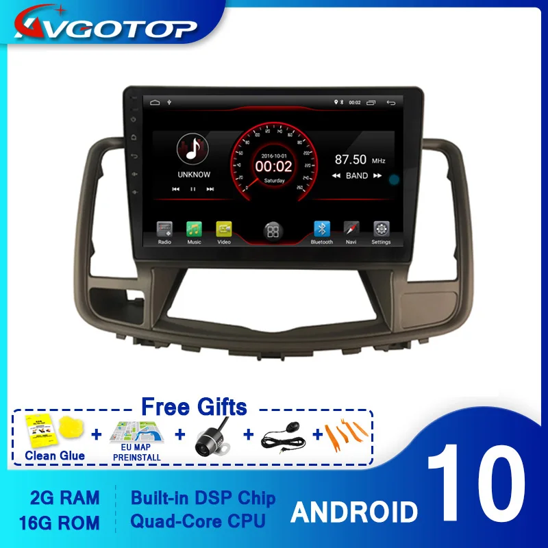 AVGOTOP Android 10 Bluetooth GPS автомобильное радио DVD плеер для NISSAN TEANA 2009|Мультимедиаплеер