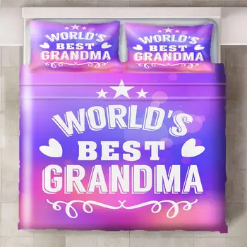 

Space World's Best Grandma Love 3Pcs/Set Bedding Set Sheet Children Room Bed Sheet Pillow case Bedding Set