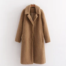 ZOEPO зимние толстые однобортные пальто для женщин модные однотонные куртки из искусственного меха женские элегантные теплые пальто женские дамы JP