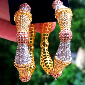 

GODKI 2019 New Charms Bamboo Knot Micro Zircon Earrings Fashion Women Hoop Earrings For Women Bridal Wedding Jewelry