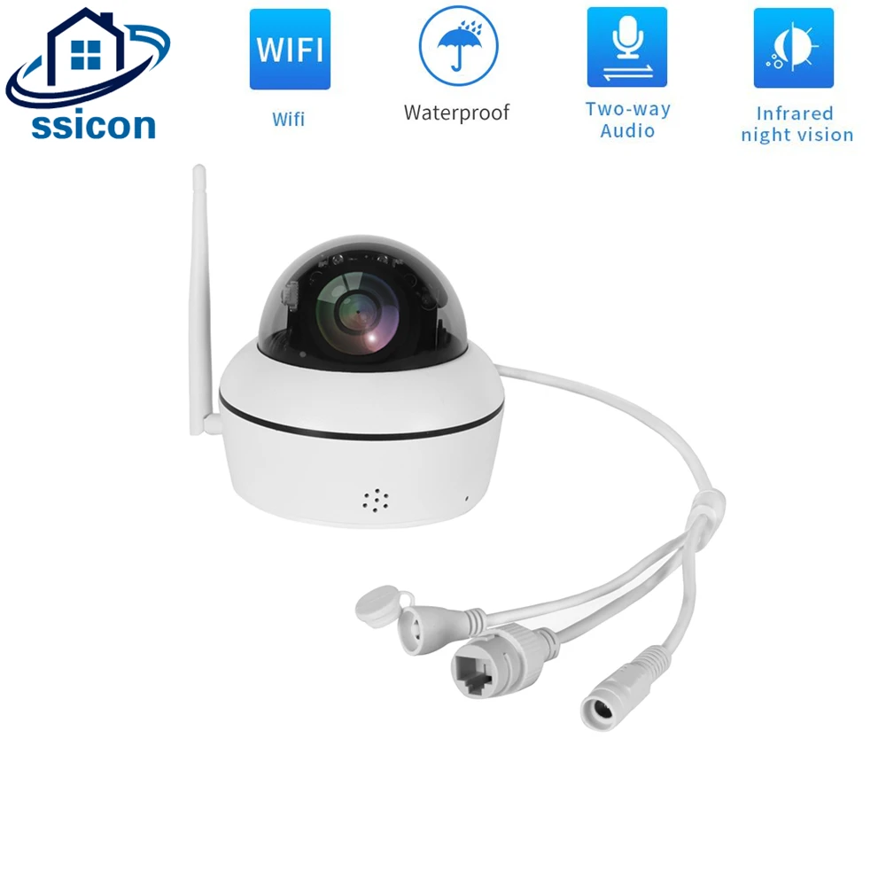 

5MP PTZ WIFI IP Camera CAMHI APP Two Ways AUDIO 2.5 Inch Dome Outdoor Surveillance Security Cameras Wireless With Microphone
