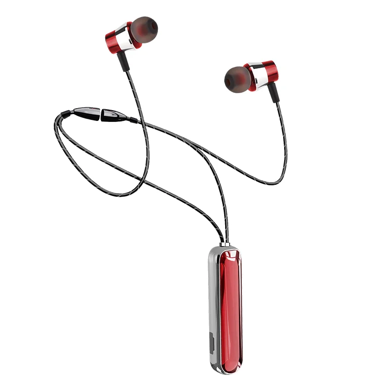 Red2 Bluetooth наушники с автоспуском двойной стерео звук Беспроводные спортивные наушники ожерелье TWS вкладыши пара гарнитуры для влюбленных - Цвет: Red2