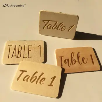 

(10) Personalized Wooden Place Card Holder or Place Setter, Wood Name Badge Name Card Holder, Vintage Theme