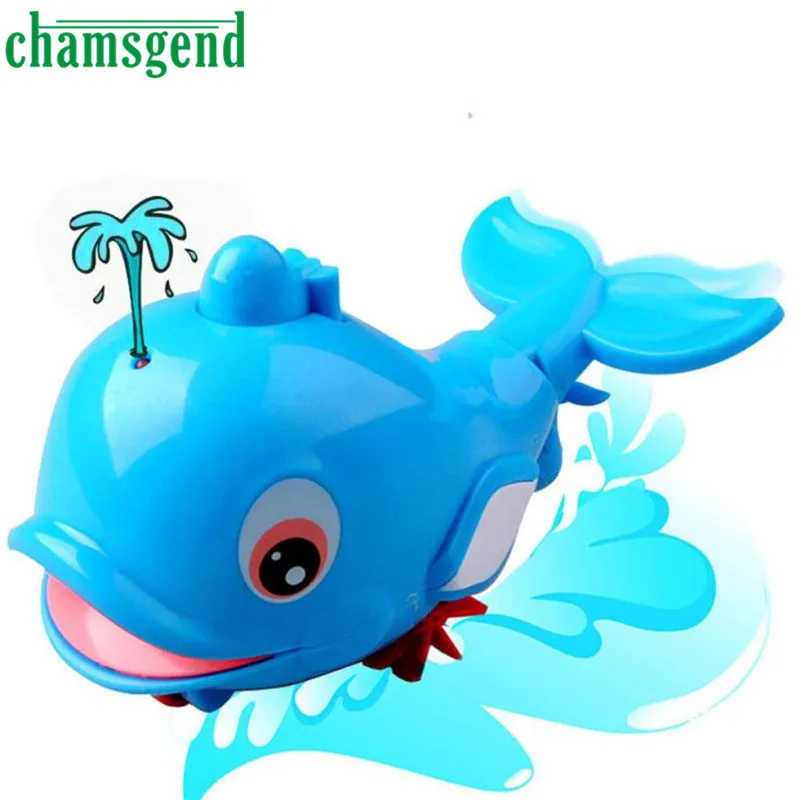 

2019 Babies Swim Bule Dolphin Wound-Up Chain Small Animal Bath Toy Birthday Gift For Baby kids Children Hot Sale