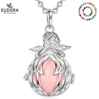

EUDORA 18mm pregnancy bola ball necklace Angel baby egg harmony bola ball cage Necklace For Pregnancy women Jewelry Gift K406