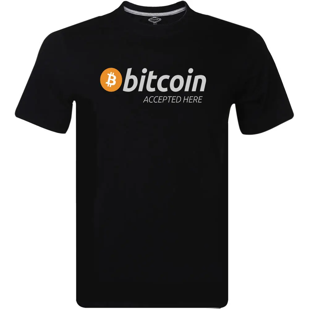 Bitcoin Accepted Here криптовалюта вдохновила криптовалюту Мужская футболка Забавный