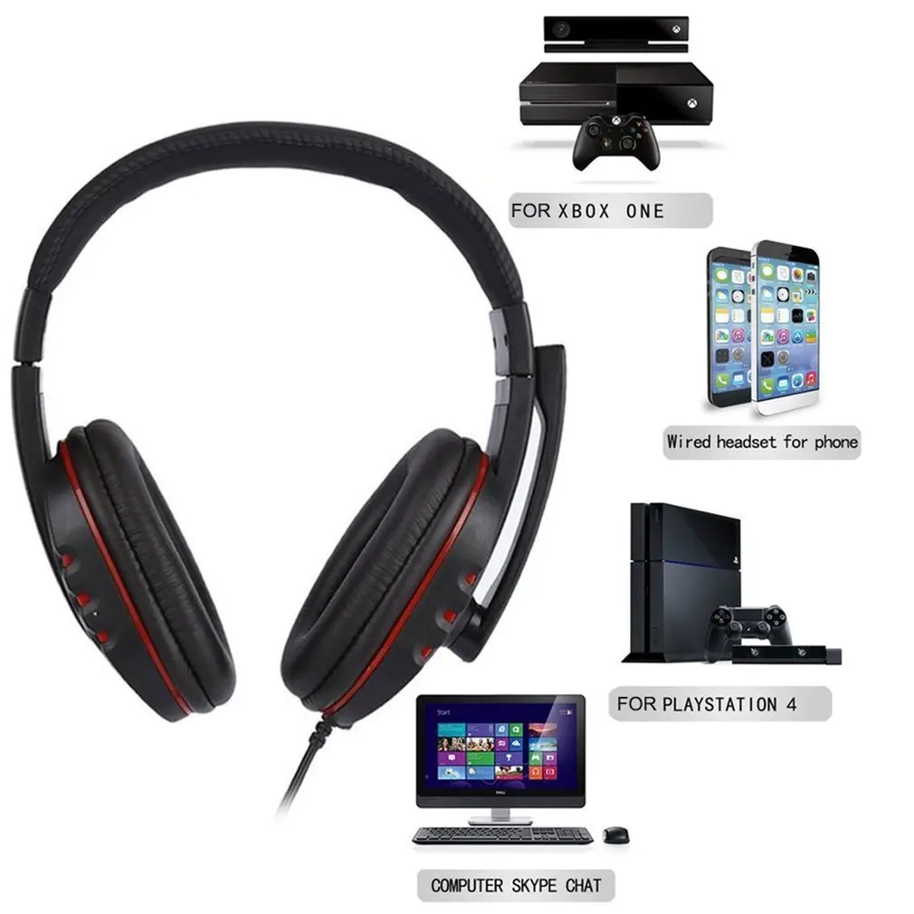 Universal Laptop PC Computer Headphone Stereo Music Gaming Headband Headset With Microphone Mic Earphone 3 5mm Jack Wired