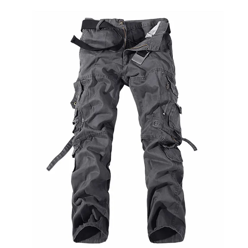 Liketkit Men s Cargo Pants 2019 Male Solid Camo Pants Men Khaki Joggers Sweatpants Mens Pockets 4