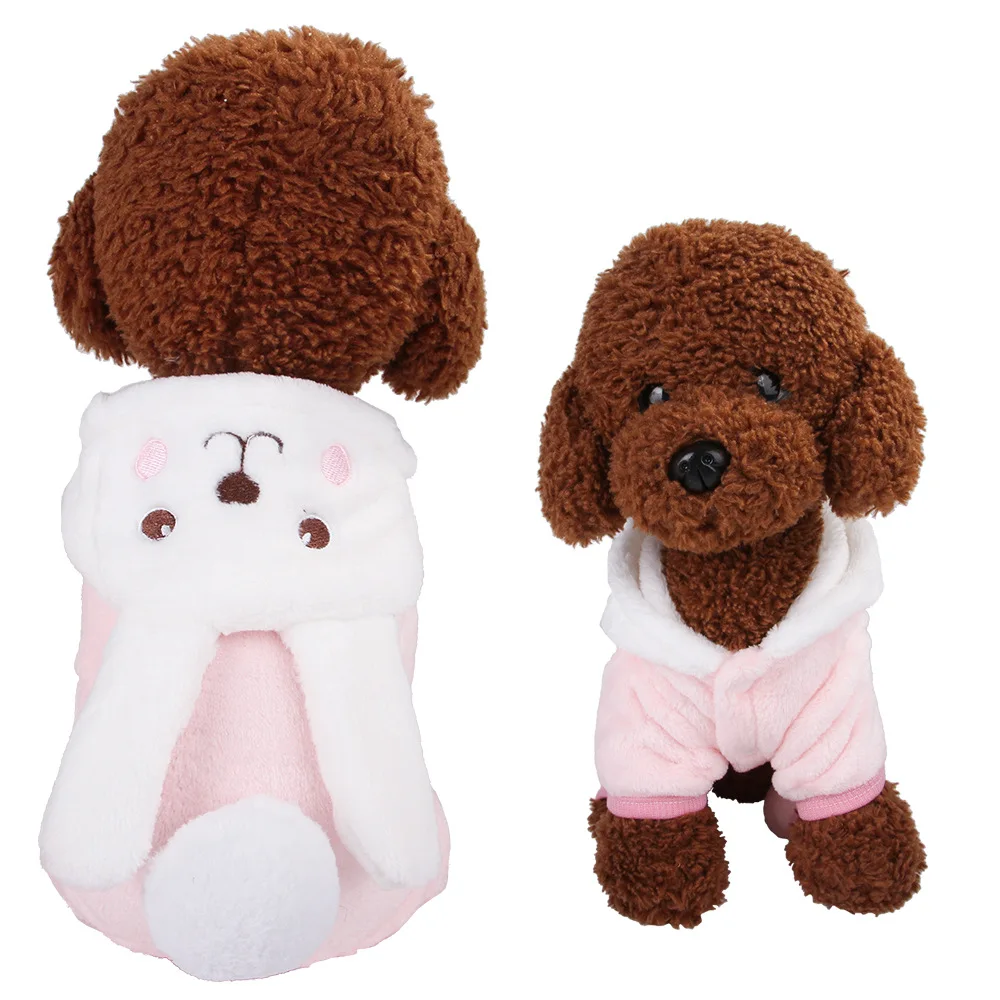 Милая собака толстовка зимняя одежда для собак пальто для собак куртка хлопок Ropa Perro французская одежда для бульдога Одежда для собак - Цвет: rabbit