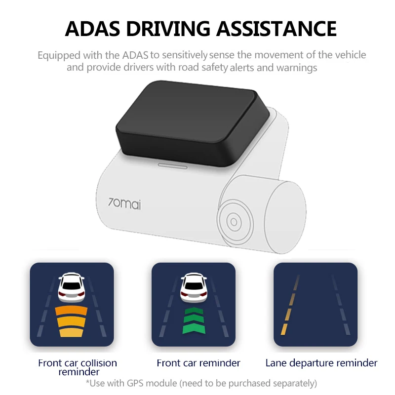 Дешево 70mai Dash Cam Pro 1944P font b gps b font ADAS Автомобильный видеорегистратор камера Wifi Голосовое управление ночное видение 24H монитор парковки Автомобильная камера ...